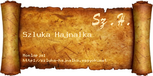 Szluka Hajnalka névjegykártya